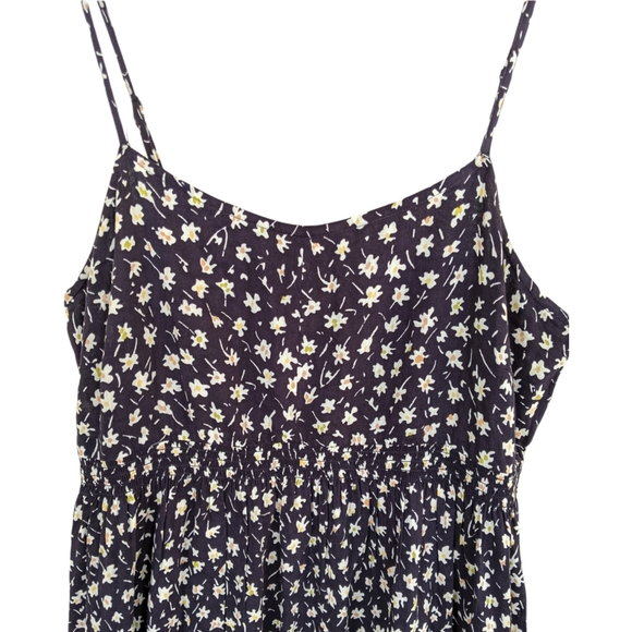 Madewell Navy Floral Sleeveless Tiered Midi Dress - Picture 4 of 11